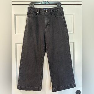 Gap Black High Rise Wide-Leg Crop Jeans - Size 31